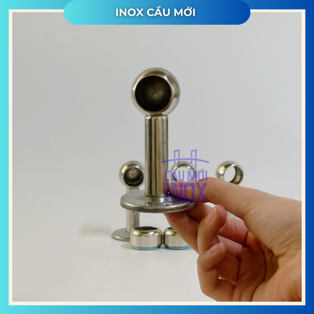 Bát cốc bắt tường treo rèm cửa inox 304 phi 22 - phi 25 chắc chắn, bền đẹp