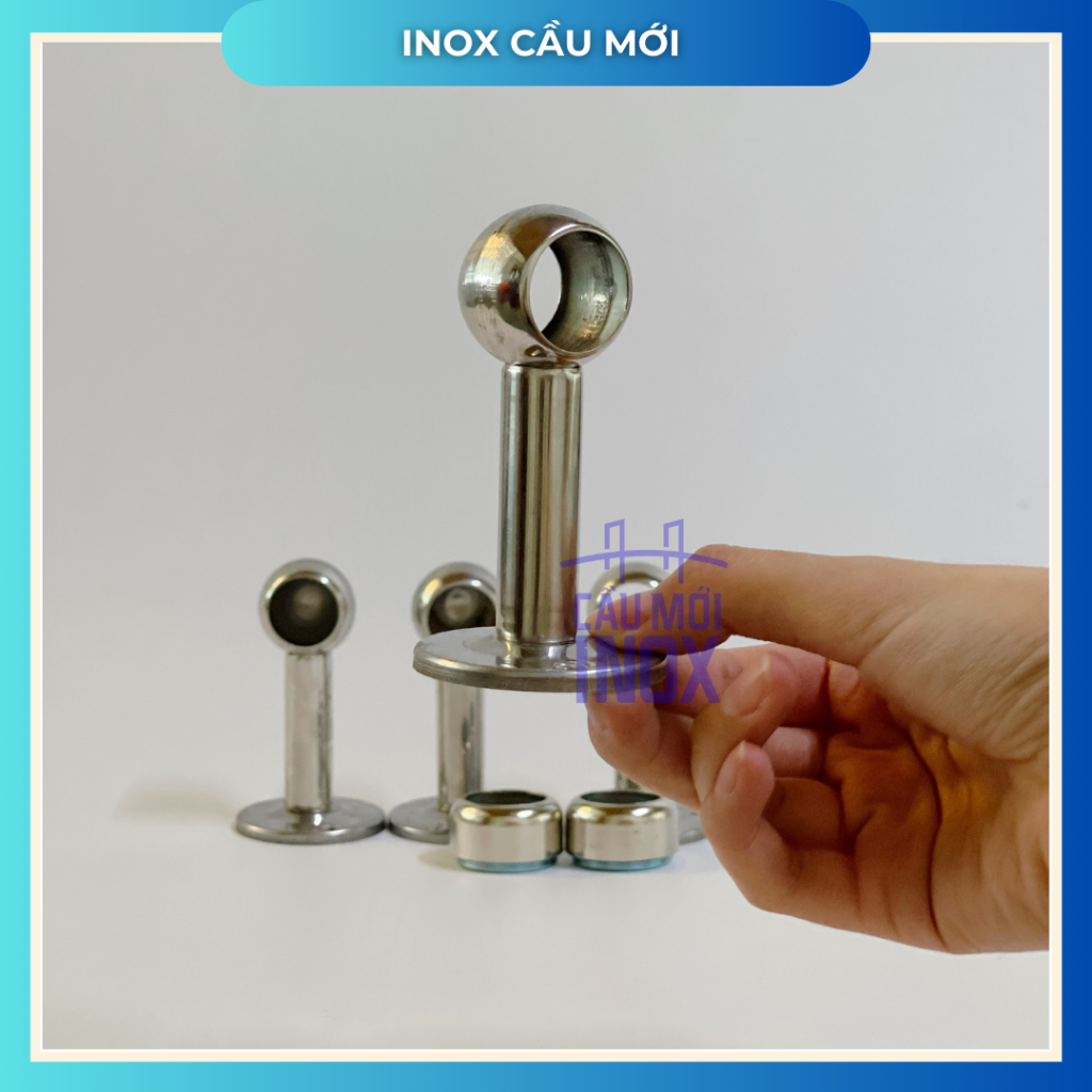 Bát cốc bắt tường treo rèm cửa inox 304 phi 22 - phi 25 chắc chắn, bền đẹp