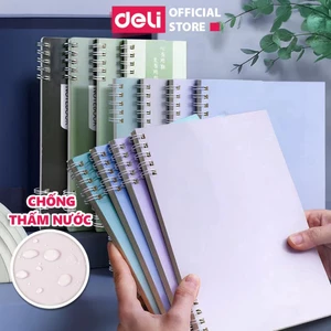 Sổ Lò Xo A5 B5 Deli - Sổ Tay Gáy Xoắn Còng 2 Đầu - Vở Kẻ Ngang Pastel 120/160 Trang Ghi Chép Planner Tập Học Sinh