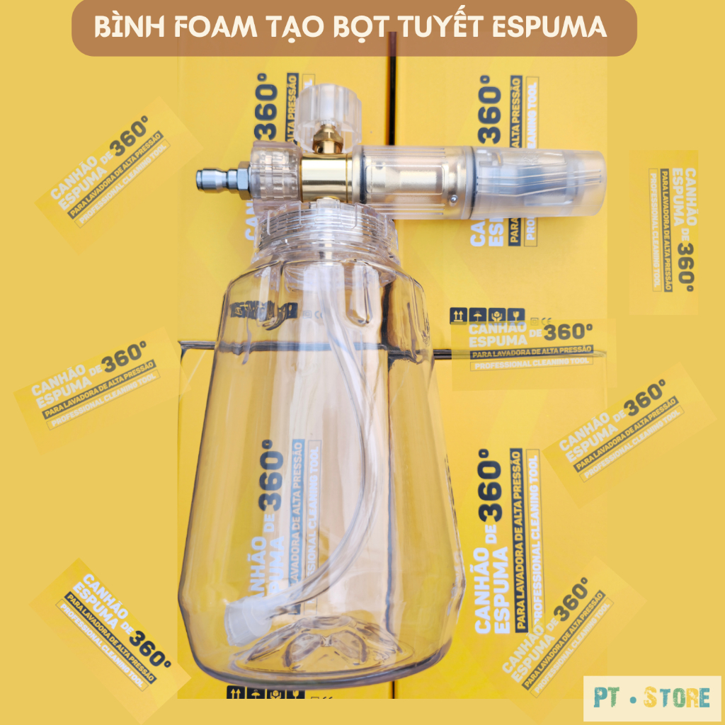Bình Foam Phun Bọt Tuyết Trong Suốt ESPUMA 360