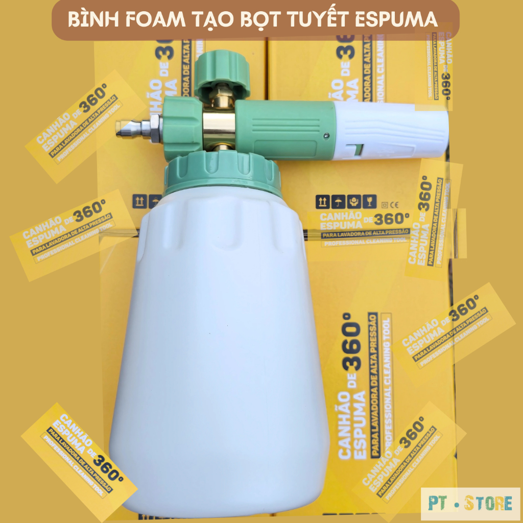 Bình Foam Phun Bọt Tuyết Trong Suốt ESPUMA 360
