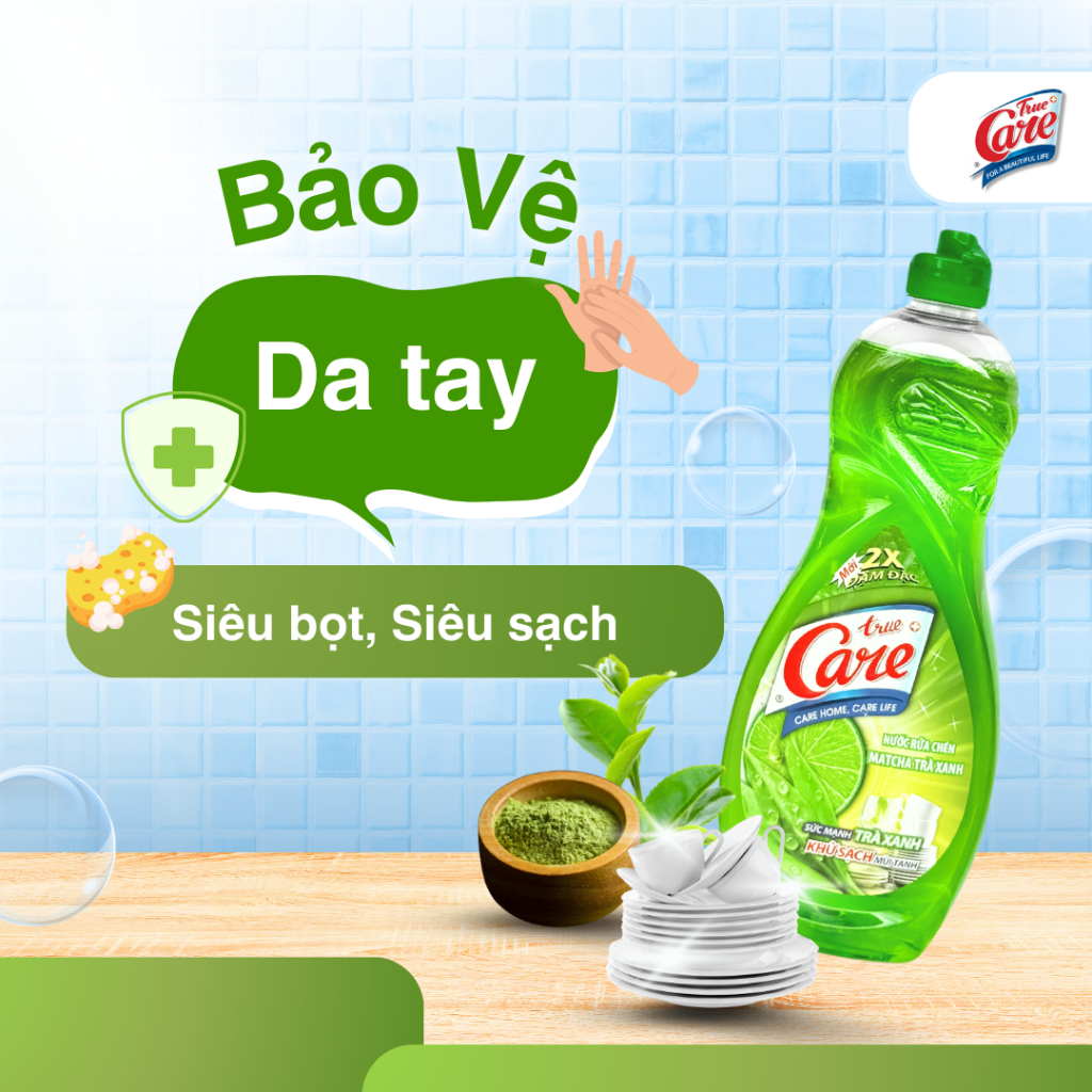 Nước Rửa Chén True Care Matcha Trà Xanh 750gr