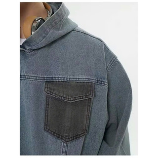 Áo Hoodie Jeans Túi Kiểu From Rộng Thời Trang Unisex