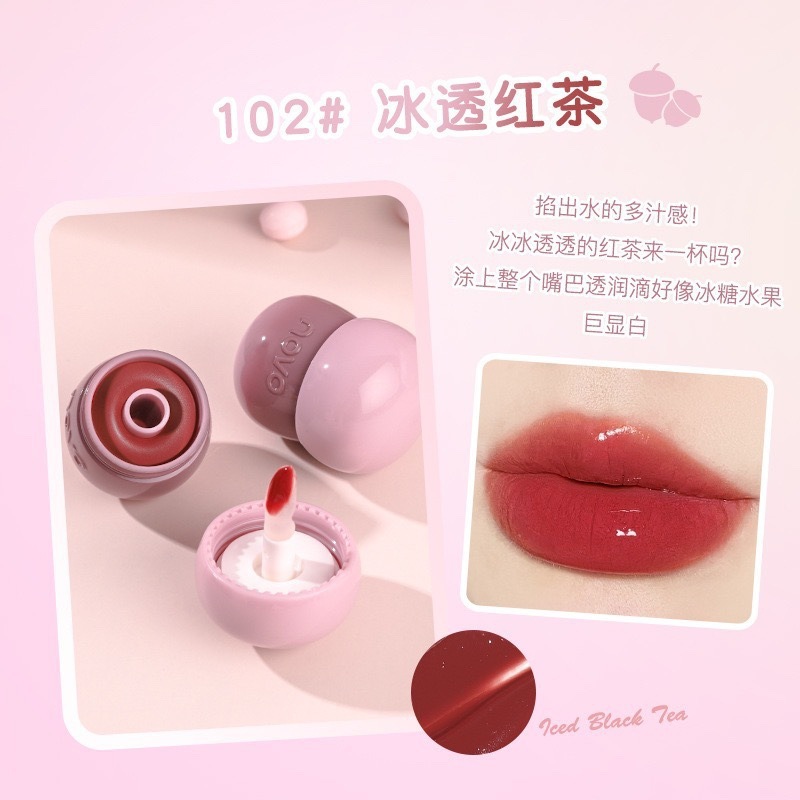 NOVO Son Môi Dạng Thạch hình nấm Dưỡng Ẩm màu tint trên môi Lâu Trôi | NHÍM HOUSE