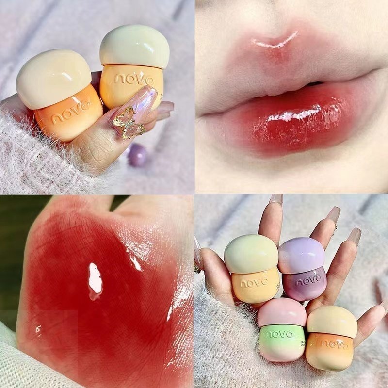 NOVO Son Môi Dạng Thạch hình nấm Dưỡng Ẩm màu tint trên môi Lâu Trôi | NHÍM HOUSE
