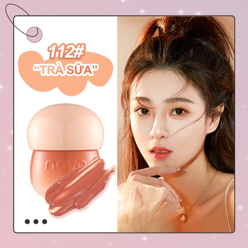NOVO Son Môi Dạng Thạch hình nấm Dưỡng Ẩm màu tint trên môi Lâu Trôi | NHÍM HOUSE