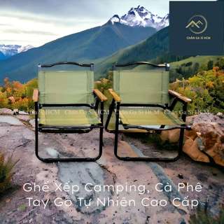 🧧MẪU MỚI VỀ🧧 Ghế Xếp Cà Phê, Camping Màu Rêu Cao Cấp Chính Hãng Duy Phương, Ghế Xếp Tay Gỗ Tự Nhiên