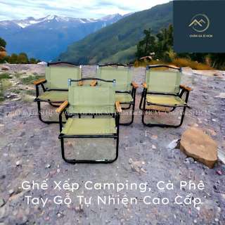 🧧MẪU MỚI VỀ🧧 Ghế Xếp Cà Phê, Camping Màu Rêu Cao Cấp Chính Hãng Duy Phương, Ghế Xếp Tay Gỗ Tự Nhiên