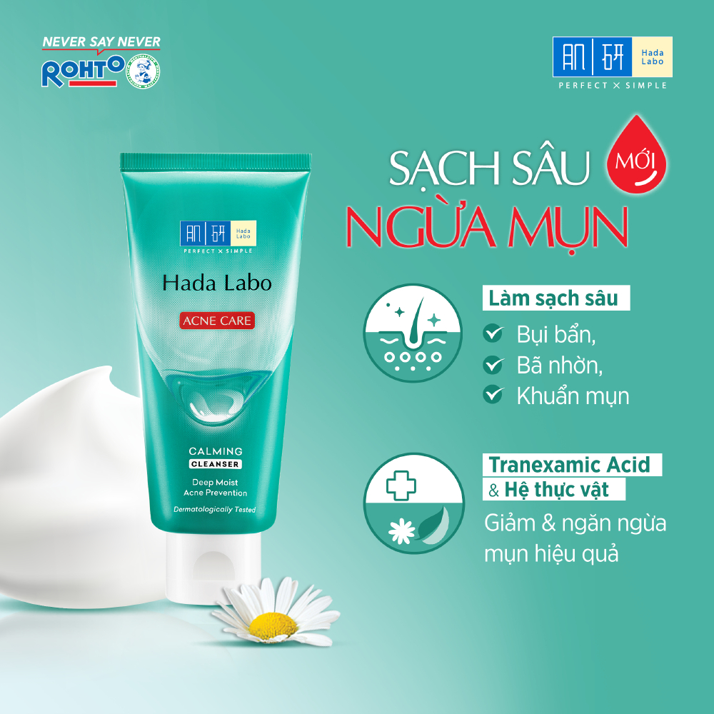 Ảnh Combo 2 Sữa rửa mặt Hada Labo cho da dầu mụn, da nhạy cảm Hada Labo Acne Care Calming Cleanser 80g 2