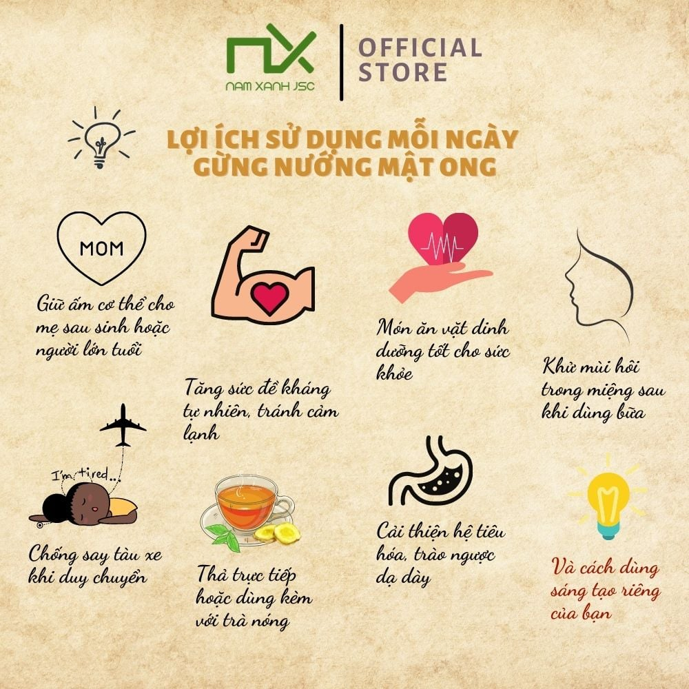 Ảnh Nam Xanh Gừng Nướng Mật Ong Ginger Honey Túi 10 Miếng 3