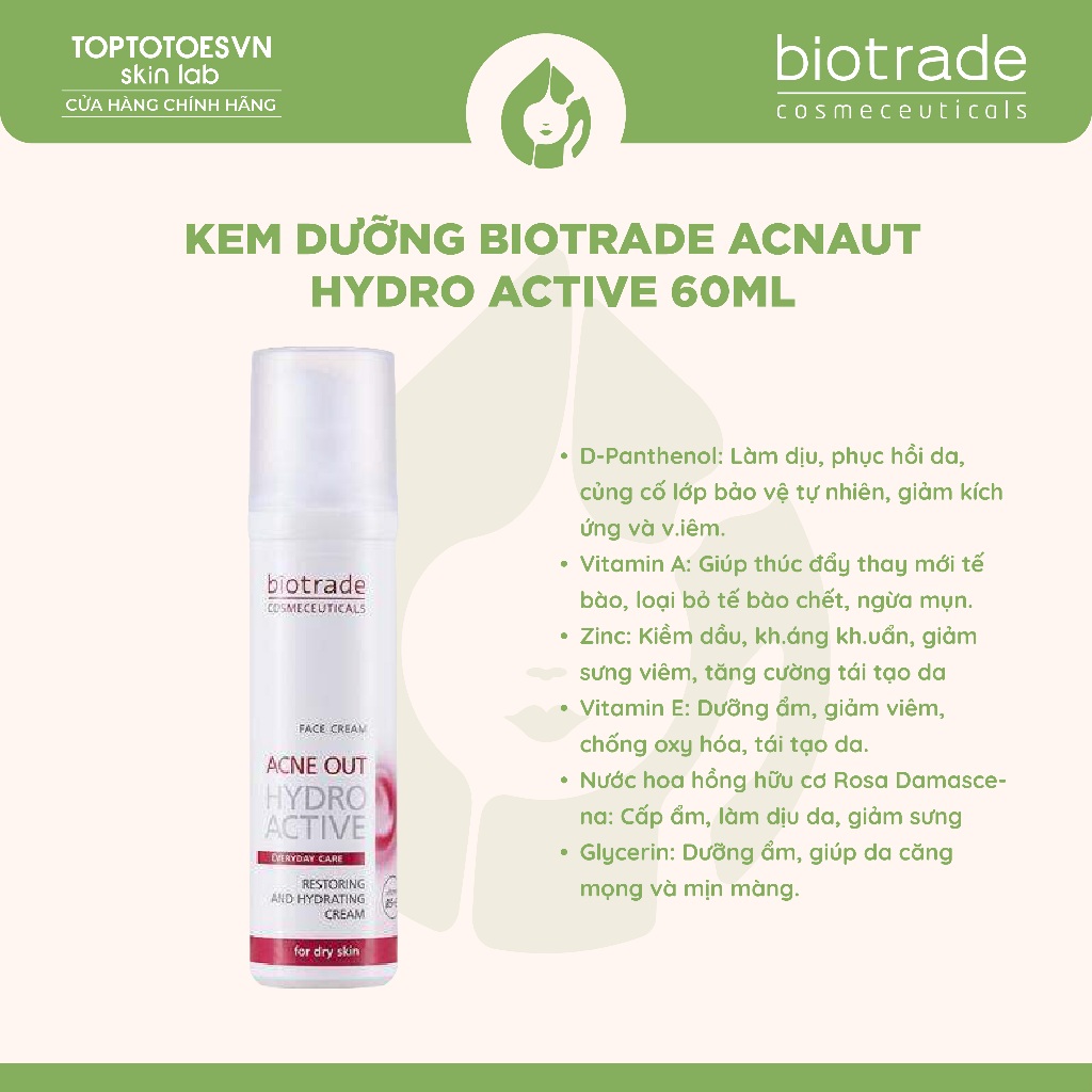 Kem dưỡng Biotrade Acnaut Hydro Active dưỡng ẩm sâu cho da 60ml ...