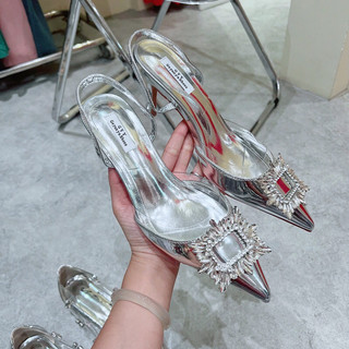( 𝐒𝐀𝐋𝐄 ) Giày Cao Gót Bạc QC Cao Cấp Fullbox Mieo Shoes G1193