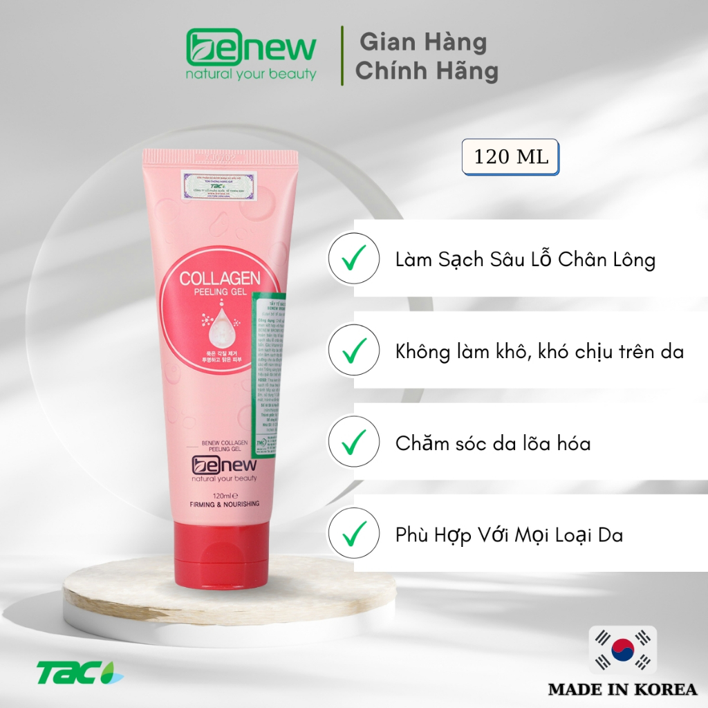 Ảnh Kem tẩy tế bào chết Collagen BENEW Collagen Peeling Gel 120ml TAC Sạch sâu 1