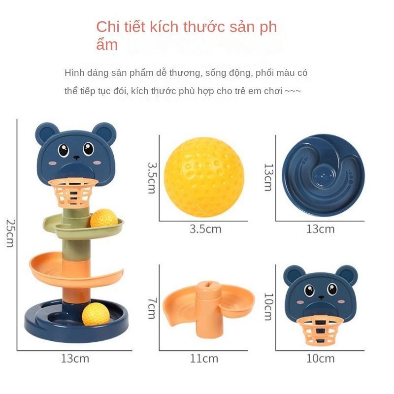 Thả bóng xoay tròn tháp bóng lăn cầu trượt bóng kèm đồ chơi bóng rổ cho bé - 5 tầng, 7 tầng, 9 tầng