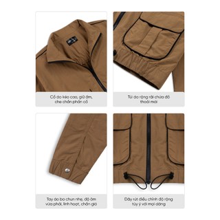 Áo Khoác Gió Nữ JP FASHION Tay Dài Vải Dù Lạnh Sờ Mát, Áo Khoác Dù Form Rộng Khóa Cổ Kéo Cao 10710757