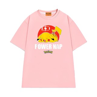 Áo Thun NGỐ TEE Pikachu Dễ Thương Hết Năng Lượng Form Unisex Rộng Rãi Vải Cotton Thoáng Mát
