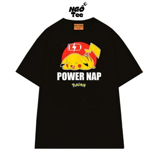 Áo Thun NGỐ TEE Pikachu Dễ Thương Hết Năng Lượng Form Unisex Rộng Rãi Vải Cotton Thoáng Mát