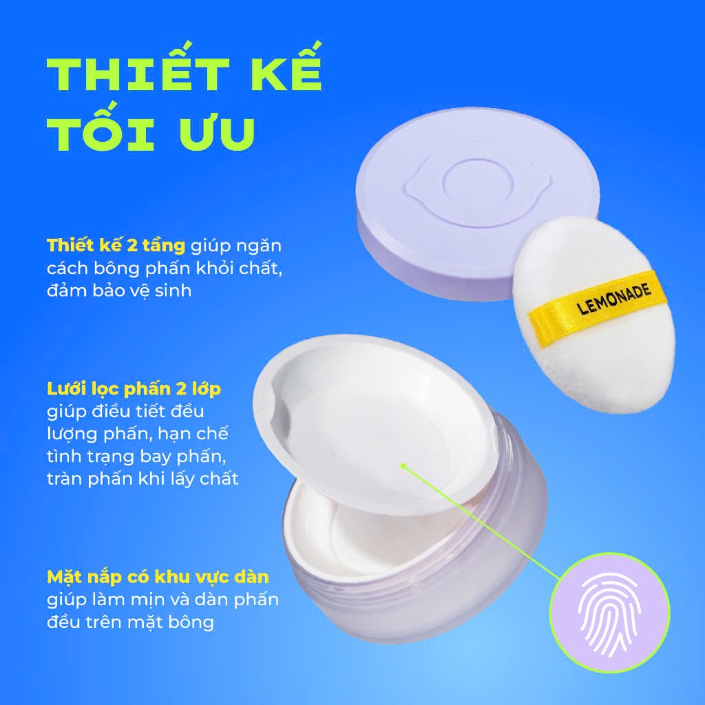 LEMONADE Phấn phủ bột kiềm dầu Supermatte No Makeup Loose Powder 9g | NHÍM HOUSE