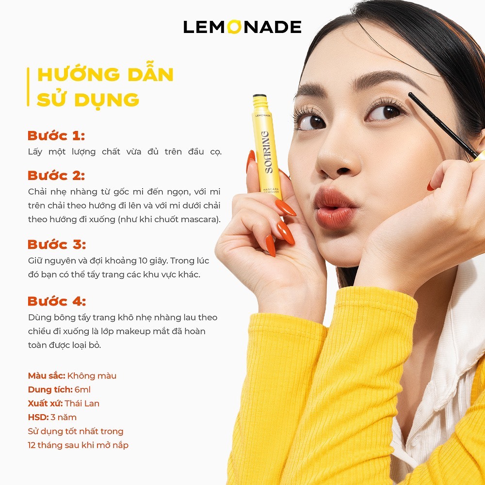 LEMONADE Tẩy trang mi sạch dịu không cay mắt soaring Mascara Remover 6ml | NHÍM HOUSE