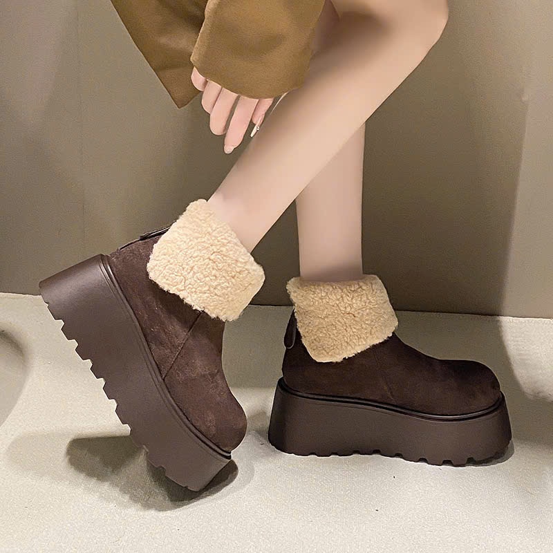 Giày Boost Lông Nữ Đế Độn Ấm Chân Phong Cách Thời Trang Mùa Đông B008 - ntshoes