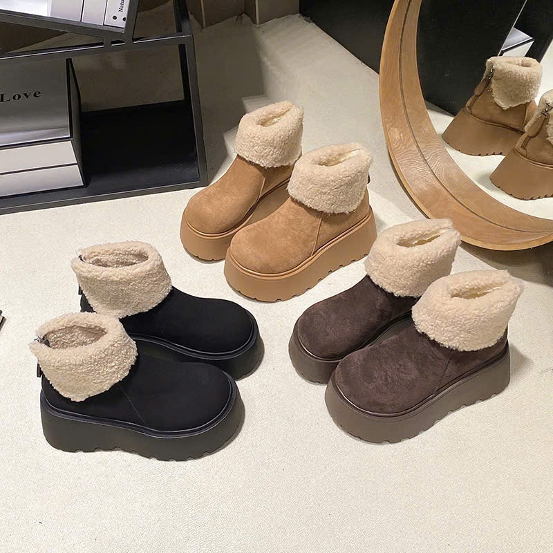Giày Boost Lông Nữ Đế Độn Ấm Chân Phong Cách Thời Trang Mùa Đông B008 - ntshoes