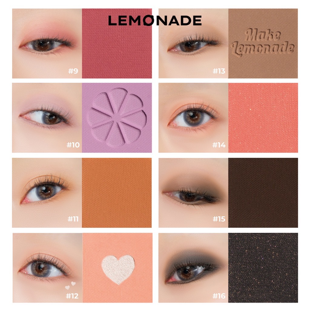 LEMONADE Bảng phấn mắt 16 Ô Lemonade Aesthetic Eyeshadow Palette 20.8g | NHÍM HOUSE