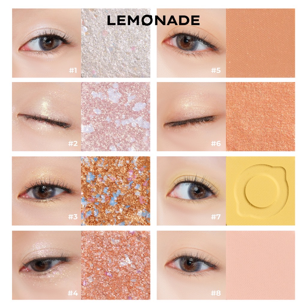 LEMONADE Bảng phấn mắt 16 Ô Lemonade Aesthetic Eyeshadow Palette 20.8g | NHÍM HOUSE