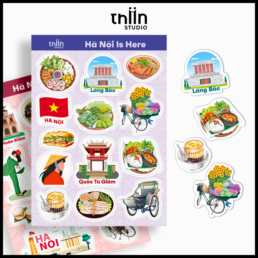 Sticker Hà Nội Việt Nam THIIN STUDIO, hình dán sticker chống nước ...