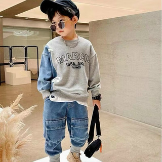 Bộ nỉ bé trai, bộ dài bé trai mặc thu đông, bộ bé trai phối bò, bộ dài phối bò bé trai