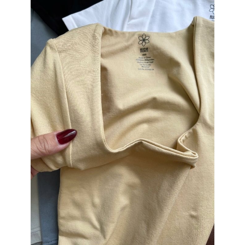 (BomoHouse) Áo cổ vuông seamless ko đường chỉ - dư xịn