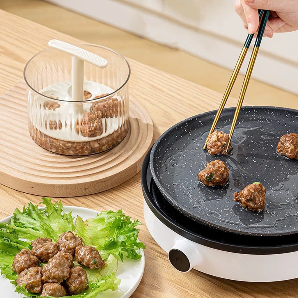 Dụng Cụ Viên Thịt 5 Viên-Khuôn làm Thịt Cá Viên Chiên Thế Hệ Mới