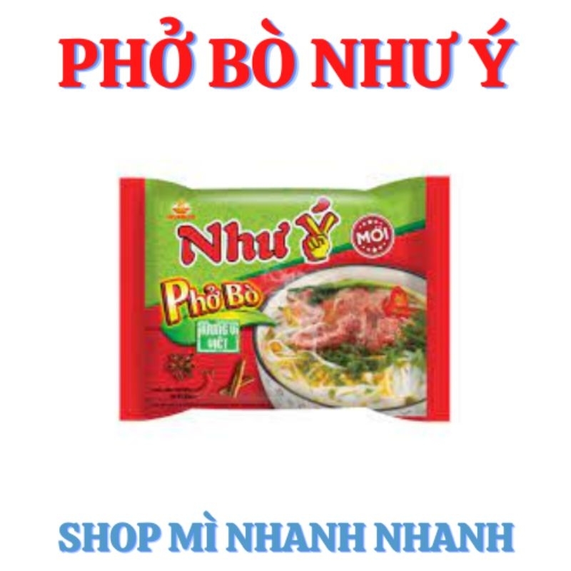 (Free Ship)Thùng 30gói Phở Như Ý 2 loại chay + mặn (bò)