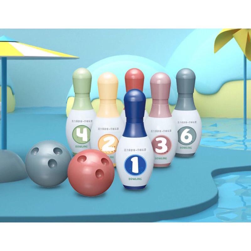 Đồ chơi bowling 6 ống boling và 2 bóng cho bé vui chơi vận động
