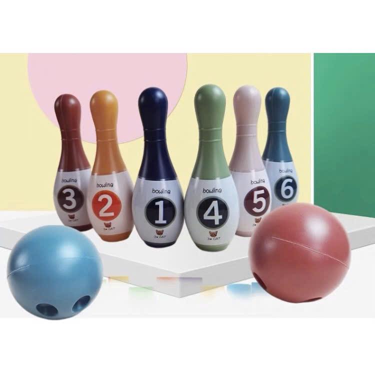 Đồ chơi bowling 6 ống boling và 2 bóng cho bé vui chơi vận động