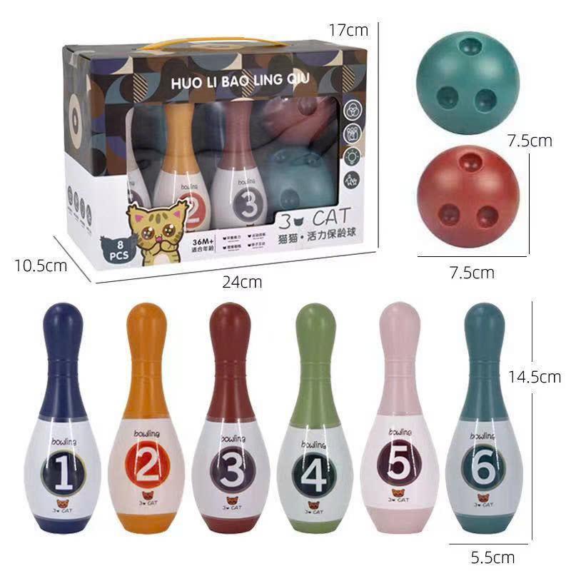 Đồ chơi bowling 6 ống boling và 2 bóng cho bé vui chơi vận động