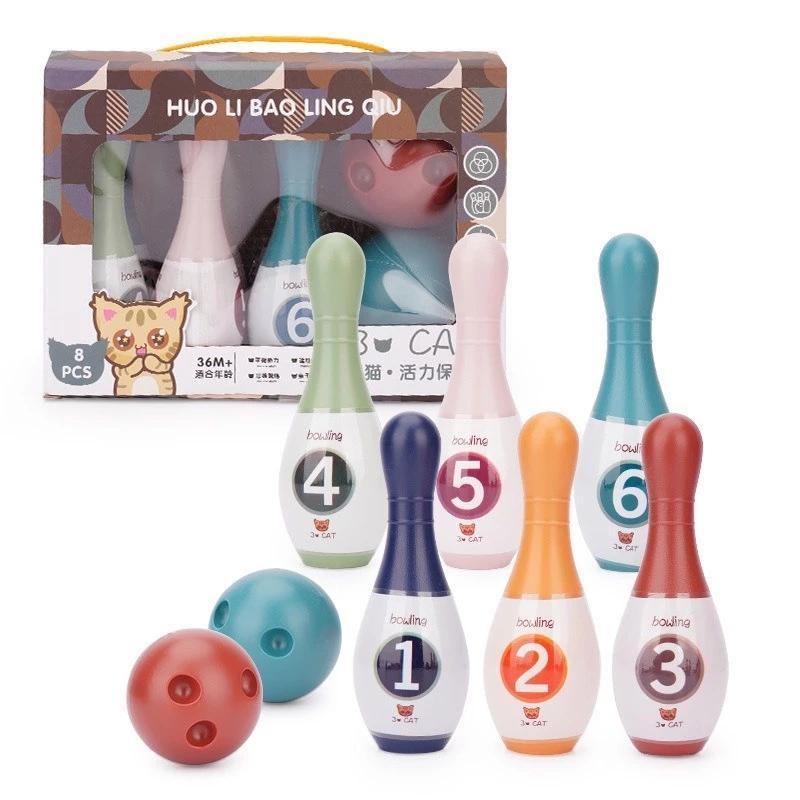 Đồ chơi bowling 6 ống boling và 2 bóng cho bé vui chơi vận động