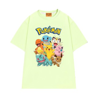 Áo Thun NGỐ TEE Anime Pokemon Áo Thun Unisex Pikachu Và Những Người Bạn Vải Cotton Cao Cấp Form Rộng