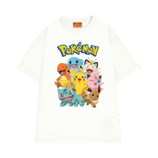 Áo Thun NGỐ TEE Anime Pokemon Áo Thun Unisex Pikachu Và Những Người Bạn Vải Cotton Cao Cấp Form Rộng