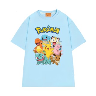 Áo Thun NGỐ TEE Anime Pokemon Áo Thun Unisex Pikachu Và Những Người Bạn Vải Cotton Cao Cấp Form Rộng