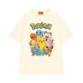 Áo Thun NGỐ TEE Anime Pokemon Áo Thun Unisex Pikachu Và Những Người Bạn Vải Cotton Cao Cấp Form Rộng