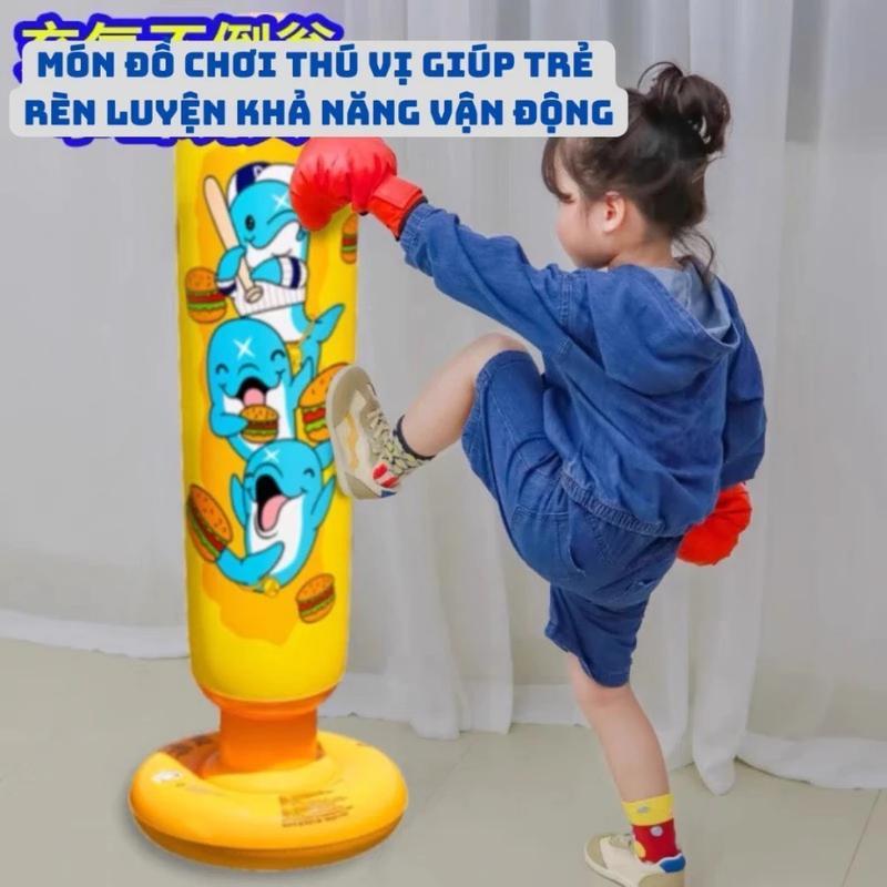 Bộ đồ chơi Boxing trụ đấm bốc bơm hơi tập luyện thể thao vận động cho trẻ