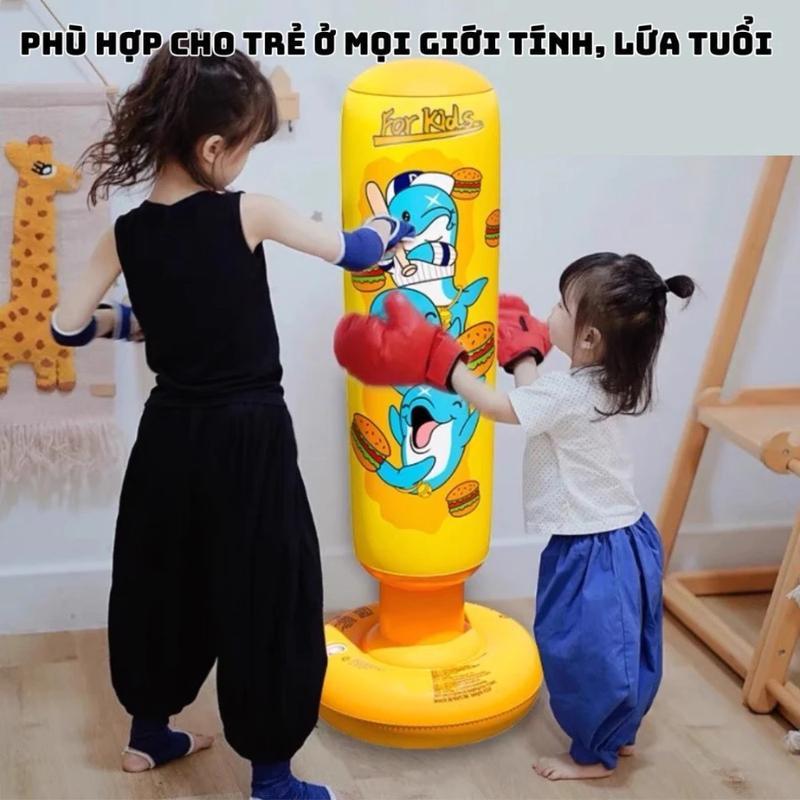 Bộ đồ chơi Boxing trụ đấm bốc bơm hơi tập luyện thể thao vận động cho trẻ