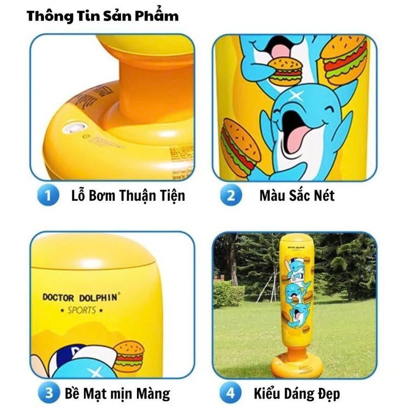 Bộ đồ chơi Boxing trụ đấm bốc bơm hơi tập luyện thể thao vận động cho trẻ