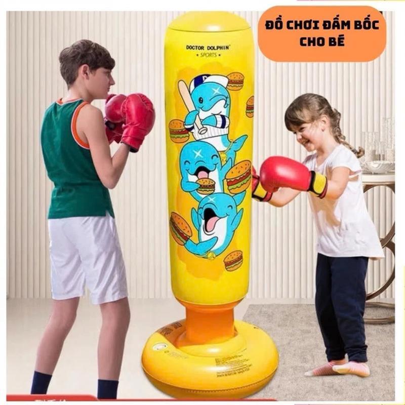 Bộ đồ chơi Boxing trụ đấm bốc bơm hơi tập luyện thể thao vận động cho trẻ