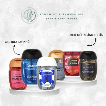💦 Nước rửa tay khô BATH AND BODY WORKS, gel rửa tay khô BATH AND BODY WORKS chuẩn Mỹ 29ml💦