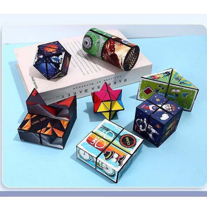 Combo Đồ chơi 7 món gồm 6 khối Rubik biến thể và Đồ chơi xếp hình ấn đen trăng - Đồ chơi thông minh cho bé