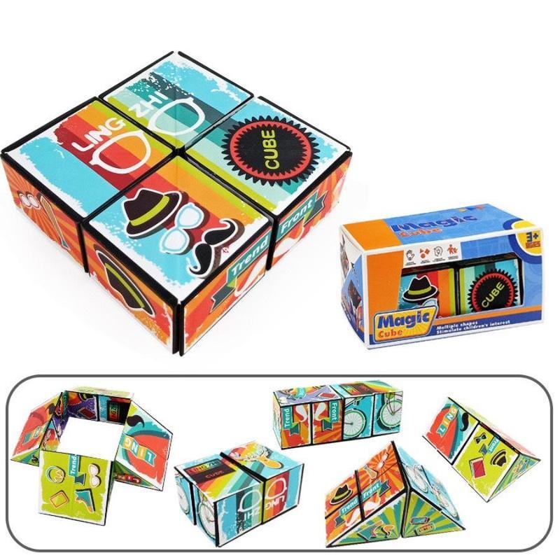 Combo Đồ chơi 7 món gồm 6 khối Rubik biến thể và Đồ chơi xếp hình ấn đen trăng - Đồ chơi thông minh cho bé