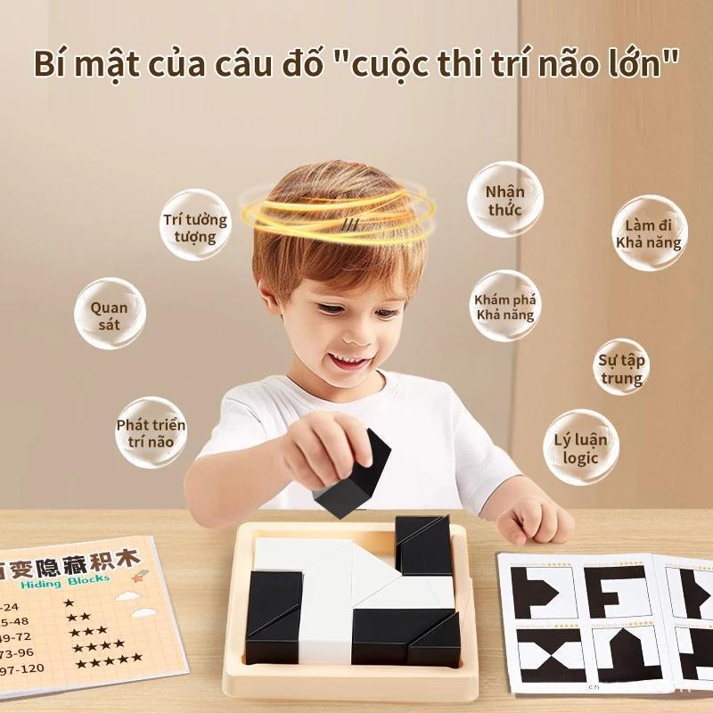 Combo Đồ chơi 7 món gồm 6 khối Rubik biến thể và Đồ chơi xếp hình ấn đen trăng - Đồ chơi thông minh cho bé