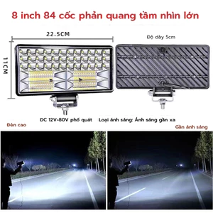 Đèn led 84 bóng chống nước 100% làm từ vỏ hợp kim nhôm đúc siêu sáng cho xe 12V-24V