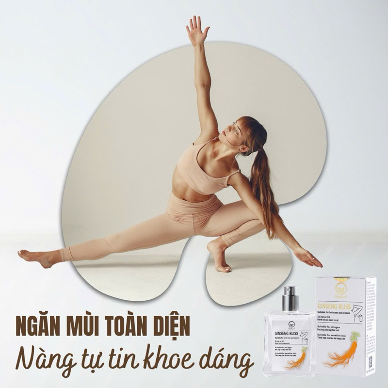 Xịt khử mùi Gingseng bliss khô thoáng 12 tiếng khô 2 giây